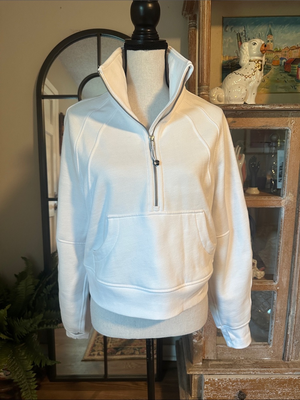 lululemon athletica White Half-Zip Scuba